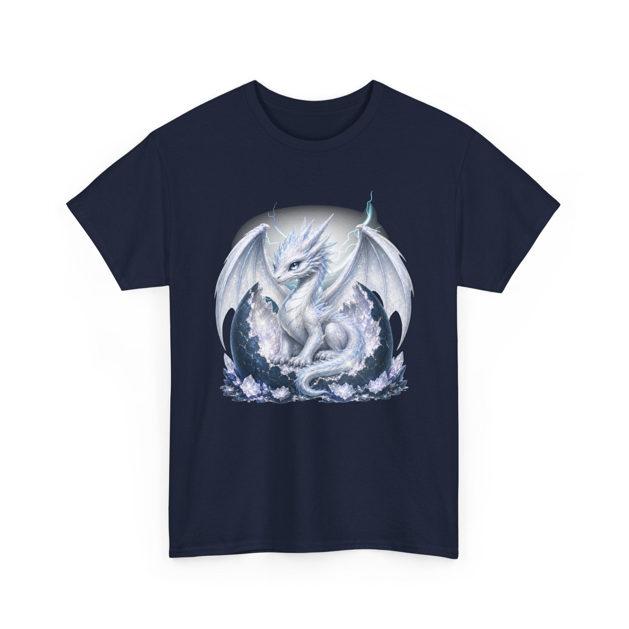 White Ice Dragon T-Shirt — Fantasy Dragon Tee for Fans & Cosplay