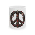 Skull Peace Sign Ceramic Mug — Gothic Dark Art Coffee Cup (11oz, 15oz)
