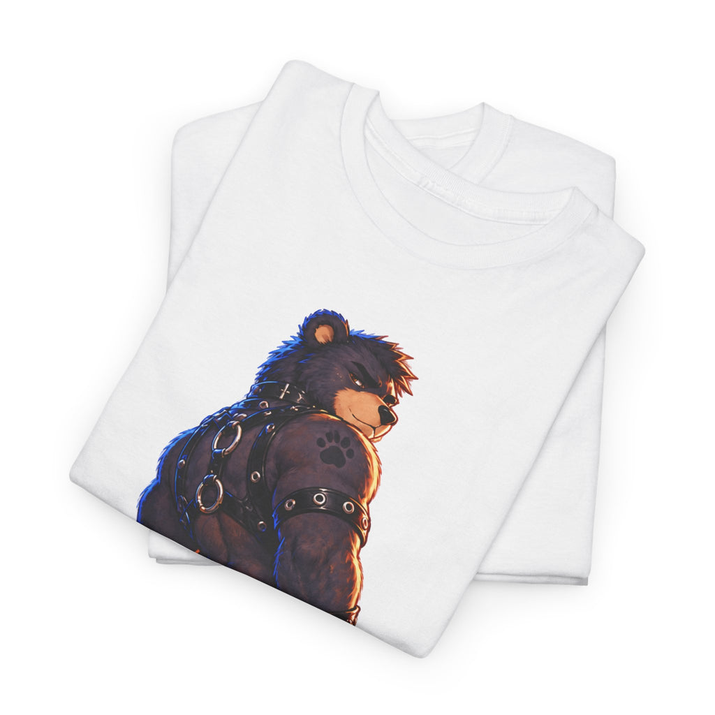 Bear Biker Graphic Tee — Retro Leather Jacket Motorcycle Bear T‑Shirt Furry fun
