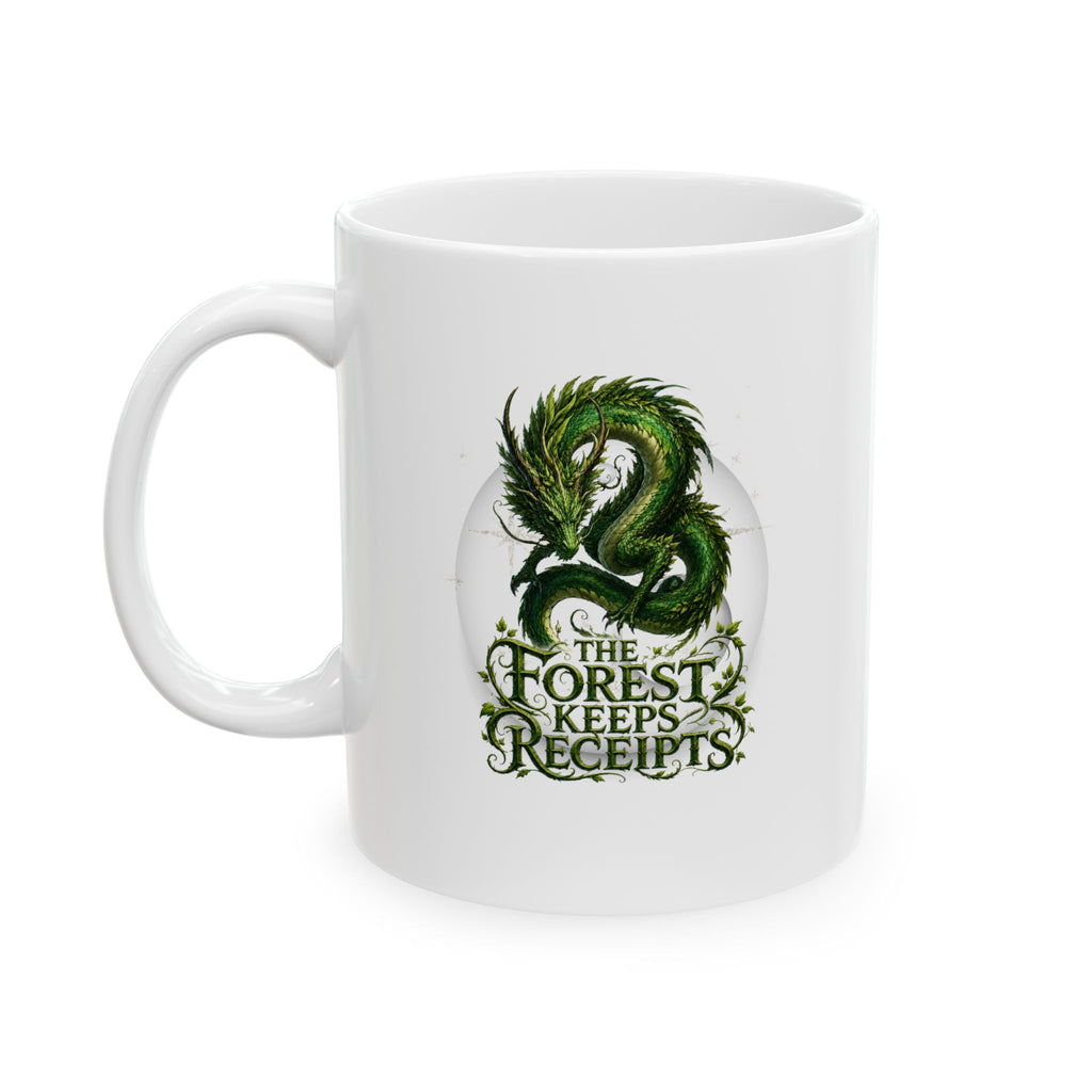 Botanical Dragon Mug — Floral Green Dragon Ceramic Coffee Cup (11oz & 15oz)