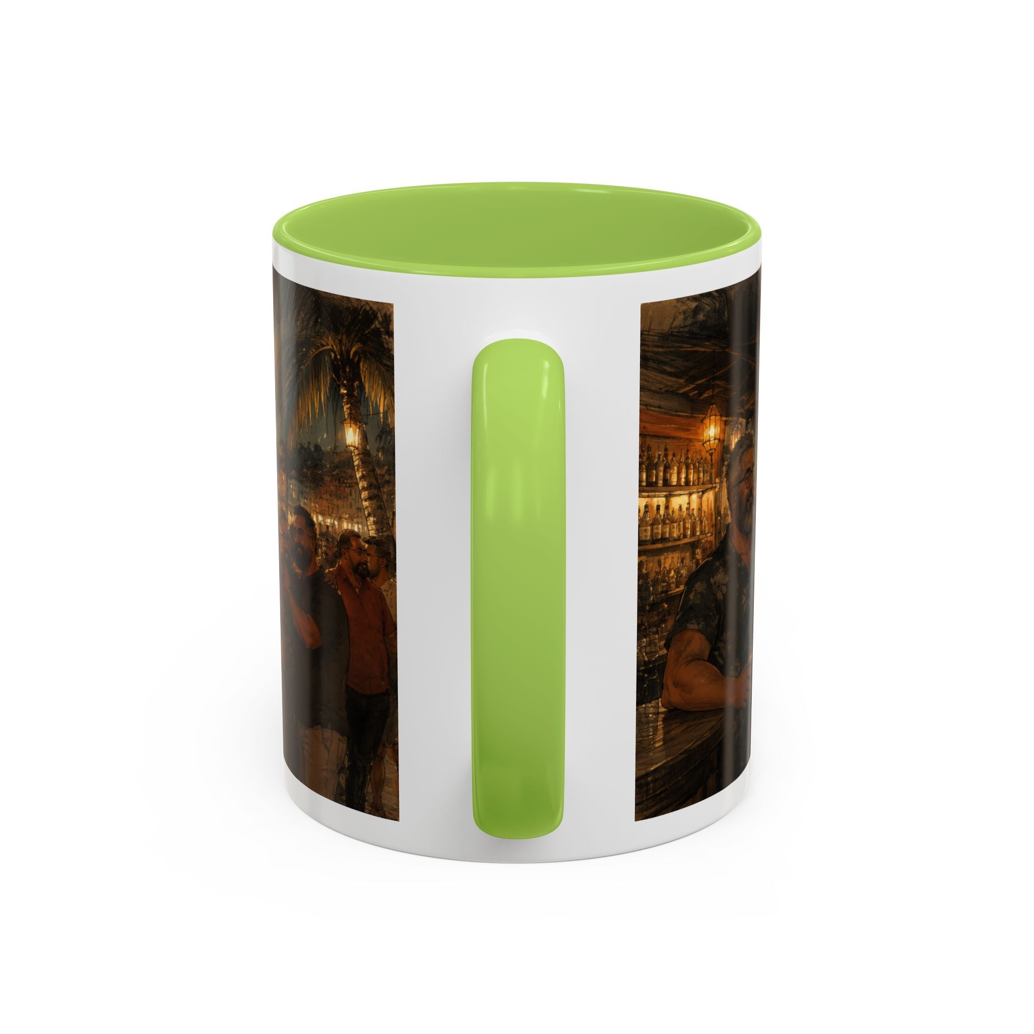 Tropical Night Market Coffee Mug — Moonlit Street Scene Accent Mug (11/15oz) This is a Bear community Bear event coffee Mug.