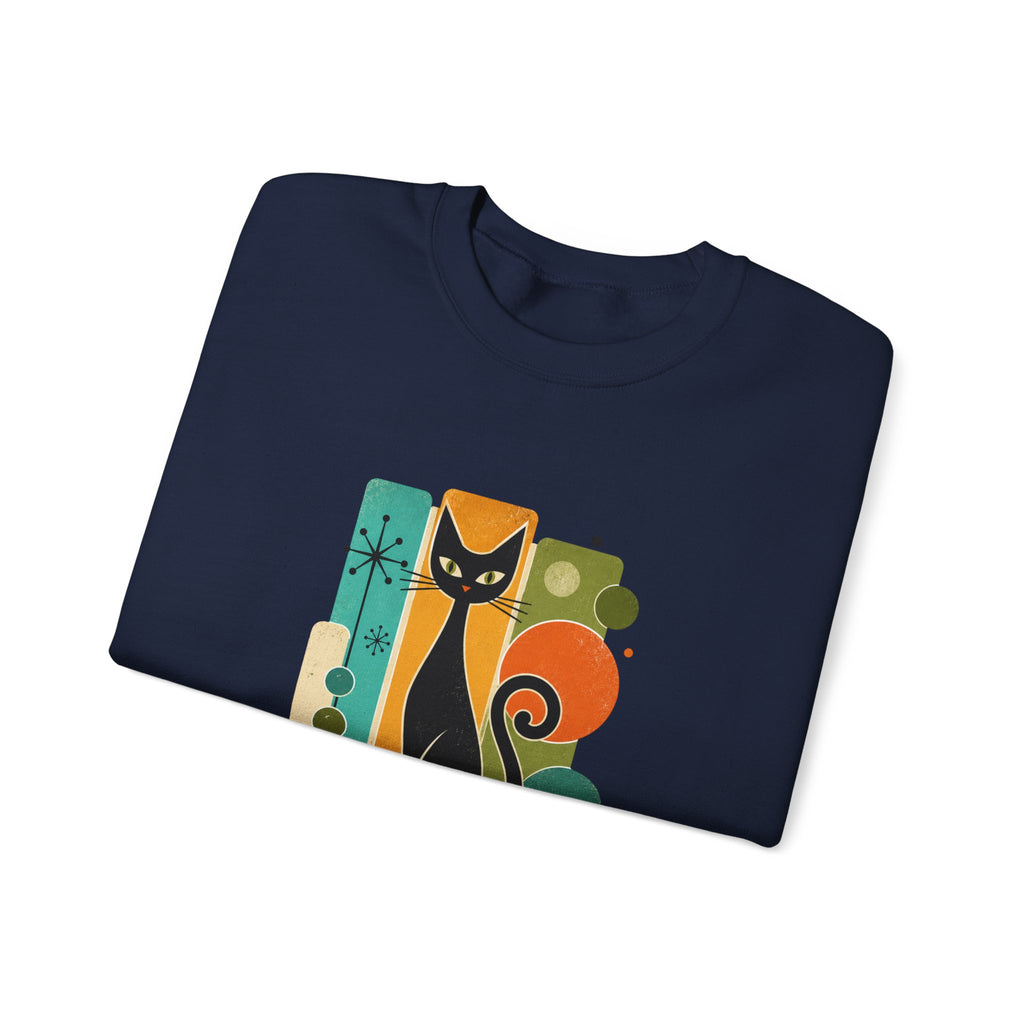 Meowdel Citizen Sweatshirt — Retro Cat Graphic Crewneck
