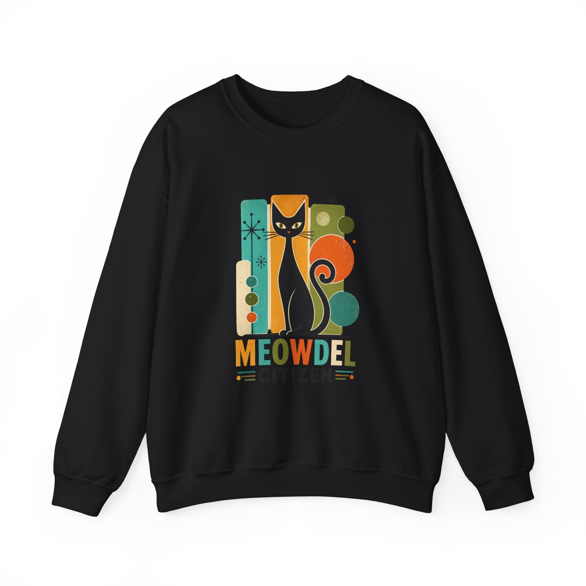 Meowdel Citizen Sweatshirt — Retro Cat Graphic Crewneck