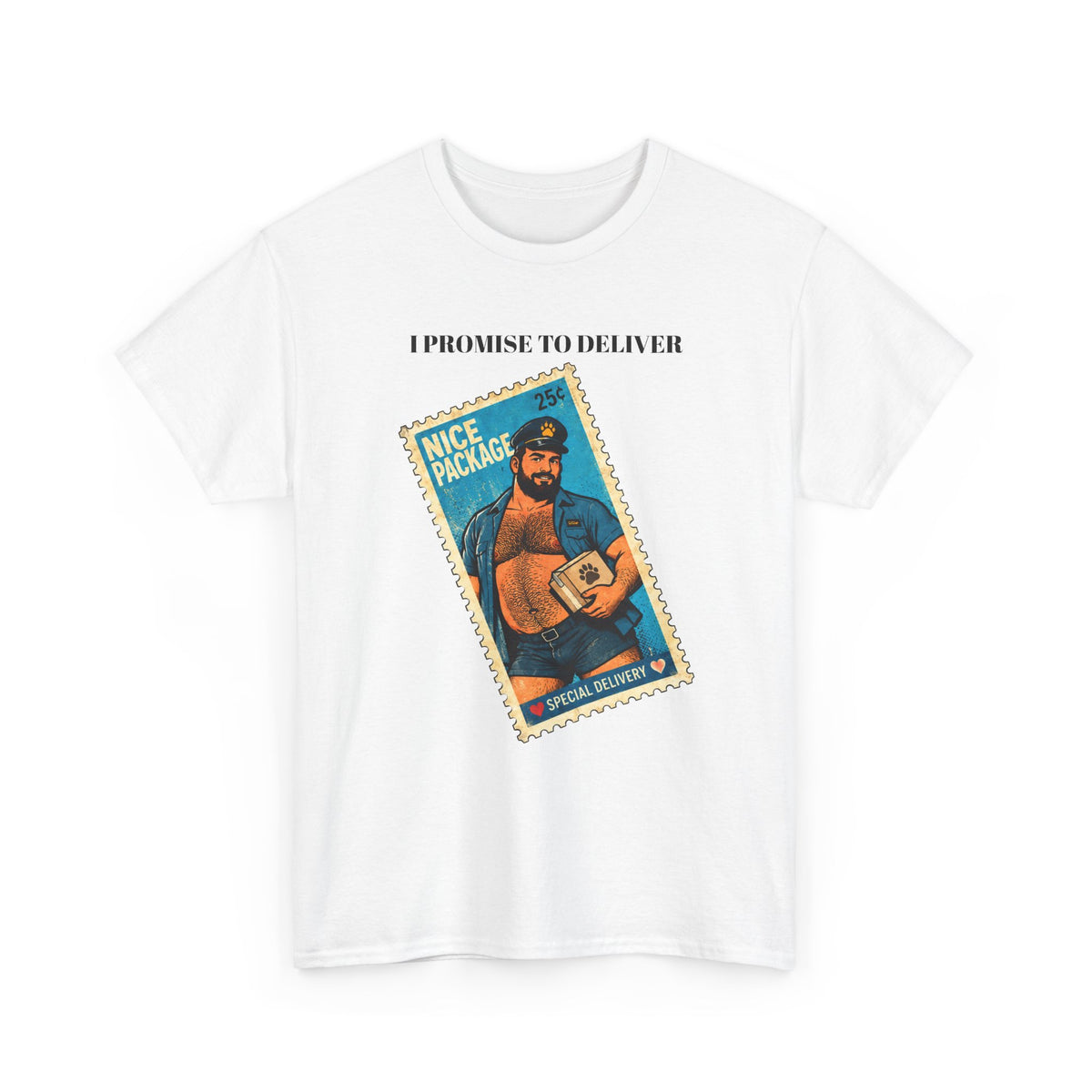 Gay Bear Shirt – Vintage Bear Pride Pin-Up T-Shirt, Retro Postage Stamp Art, LGBTQ Bear Culture Tee.