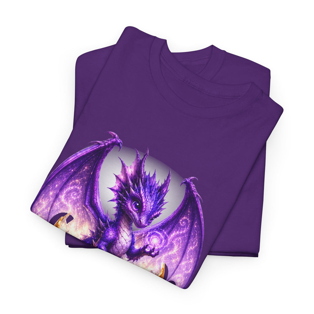 Purple Dragon Hatching Tee — Fantasy Baby Dragon T-Shirt