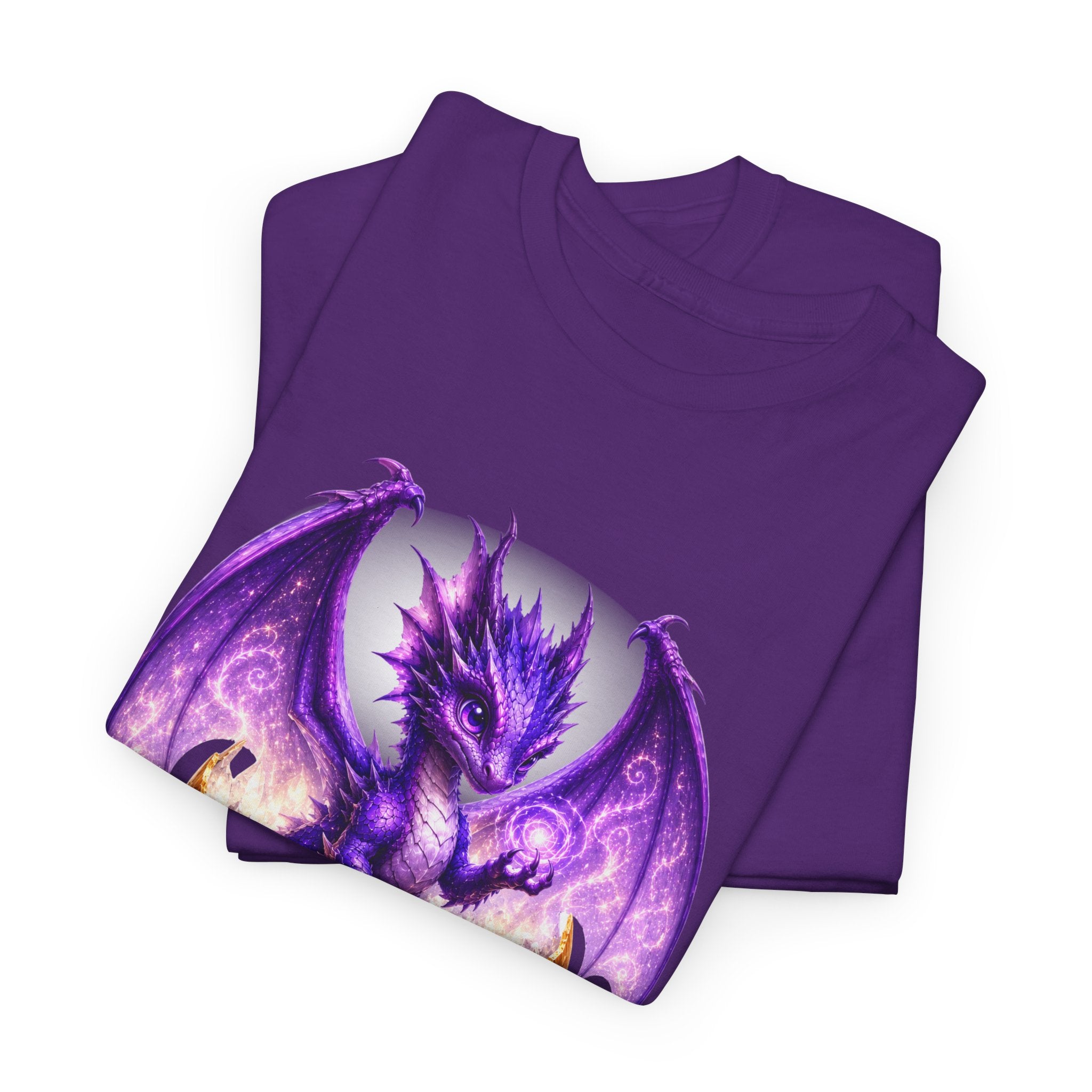 Purple Dragon Hatching Tee — Fantasy Baby Dragon T-Shirt