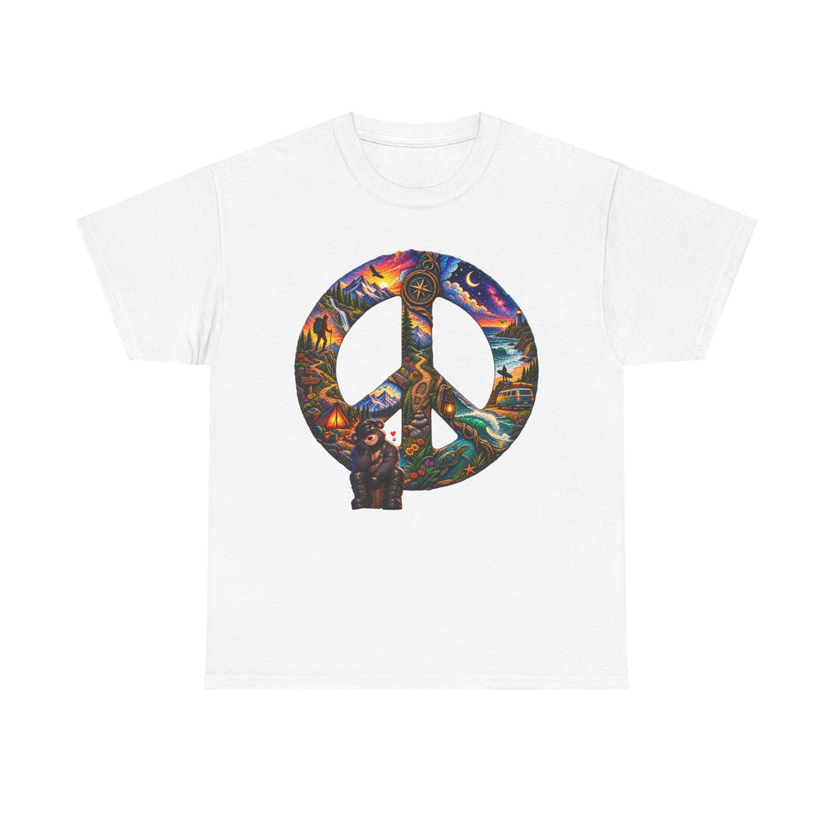 Peace Sign T‑Shirt — Psychedelic Nature Peace Symbol Tee