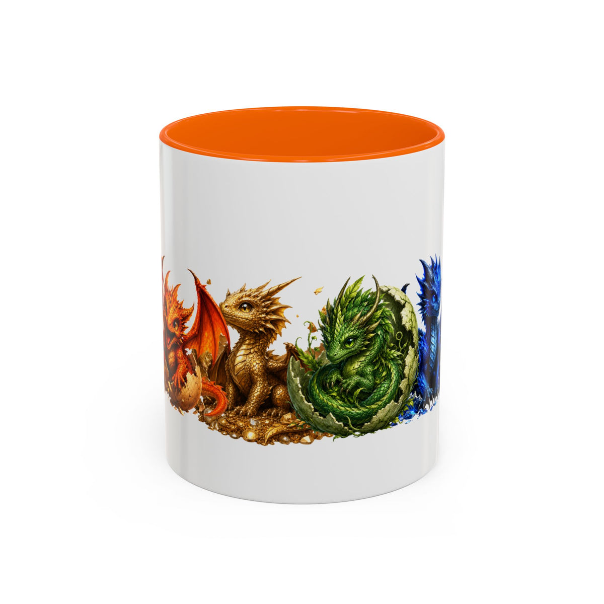 Dragon Element Accent Coffee Mug — Colorful Baby Dragon Lineup (11/15oz)