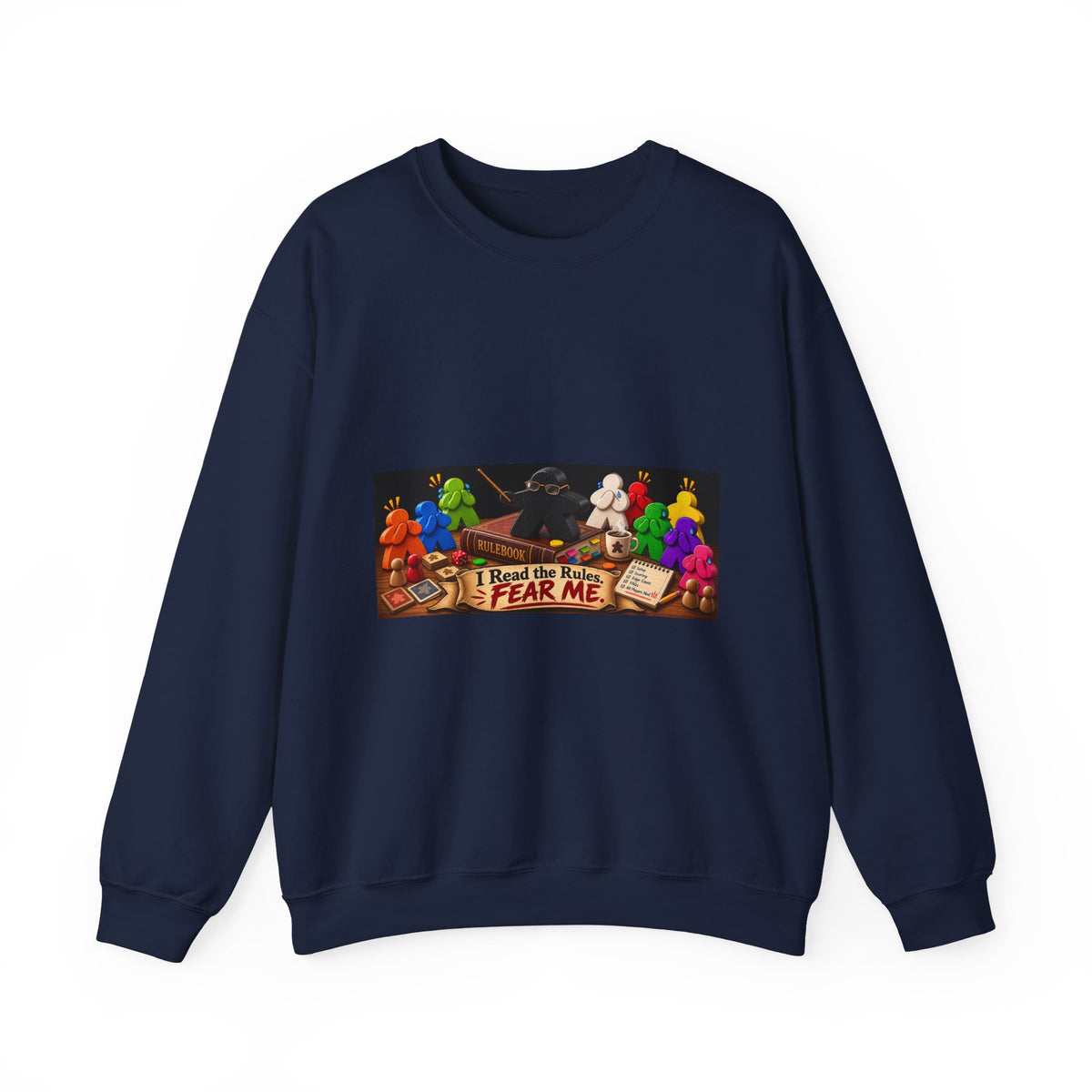 Crewneck Sweatshirt — "I Read the Rules, Fear Me" Among Us Gaming Graphic