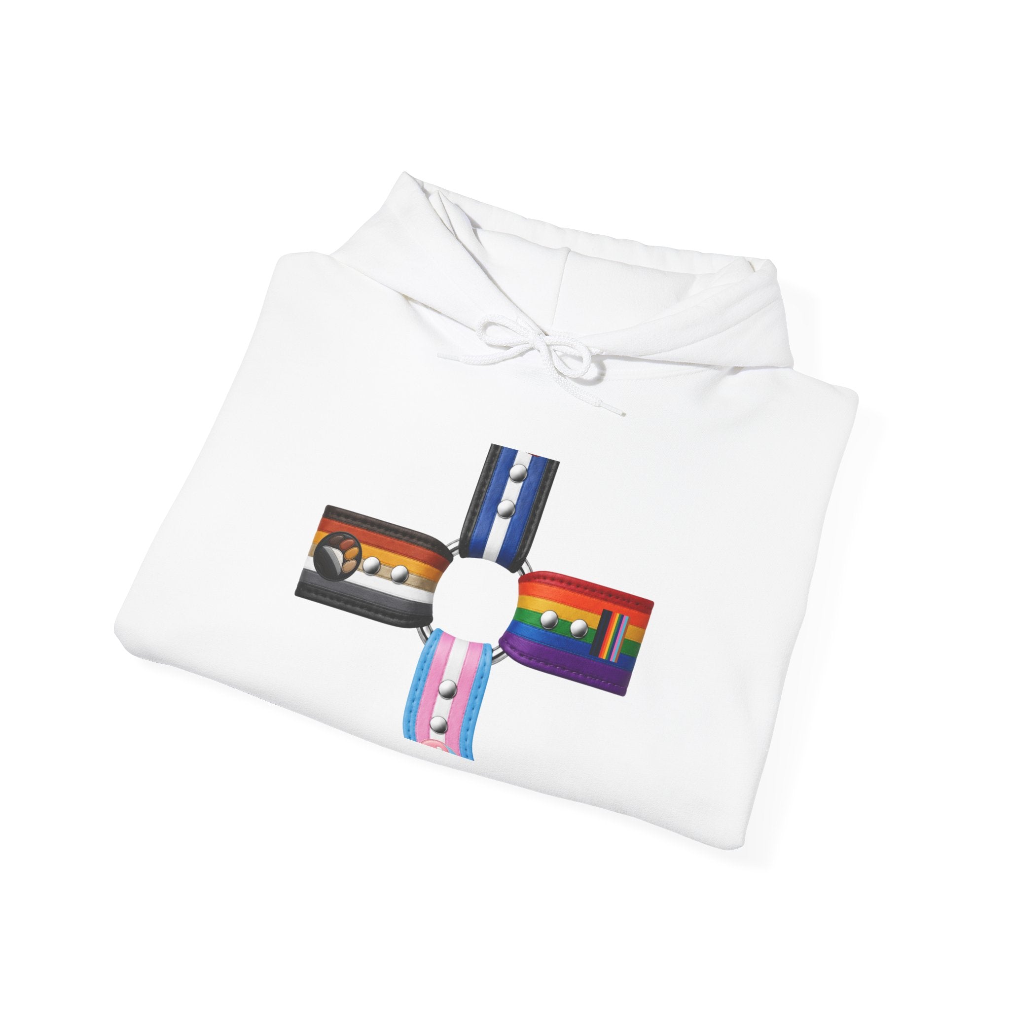 Hoodie — Inclusive Pride Flag Cross Design
