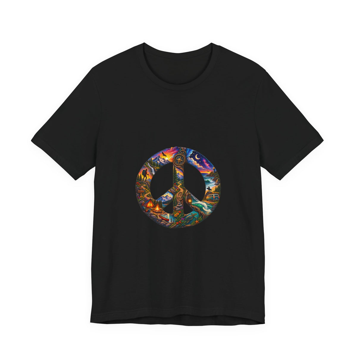 Peace Sign Tie-Dye T-Shirt — Retro Hippie Graphic Tee