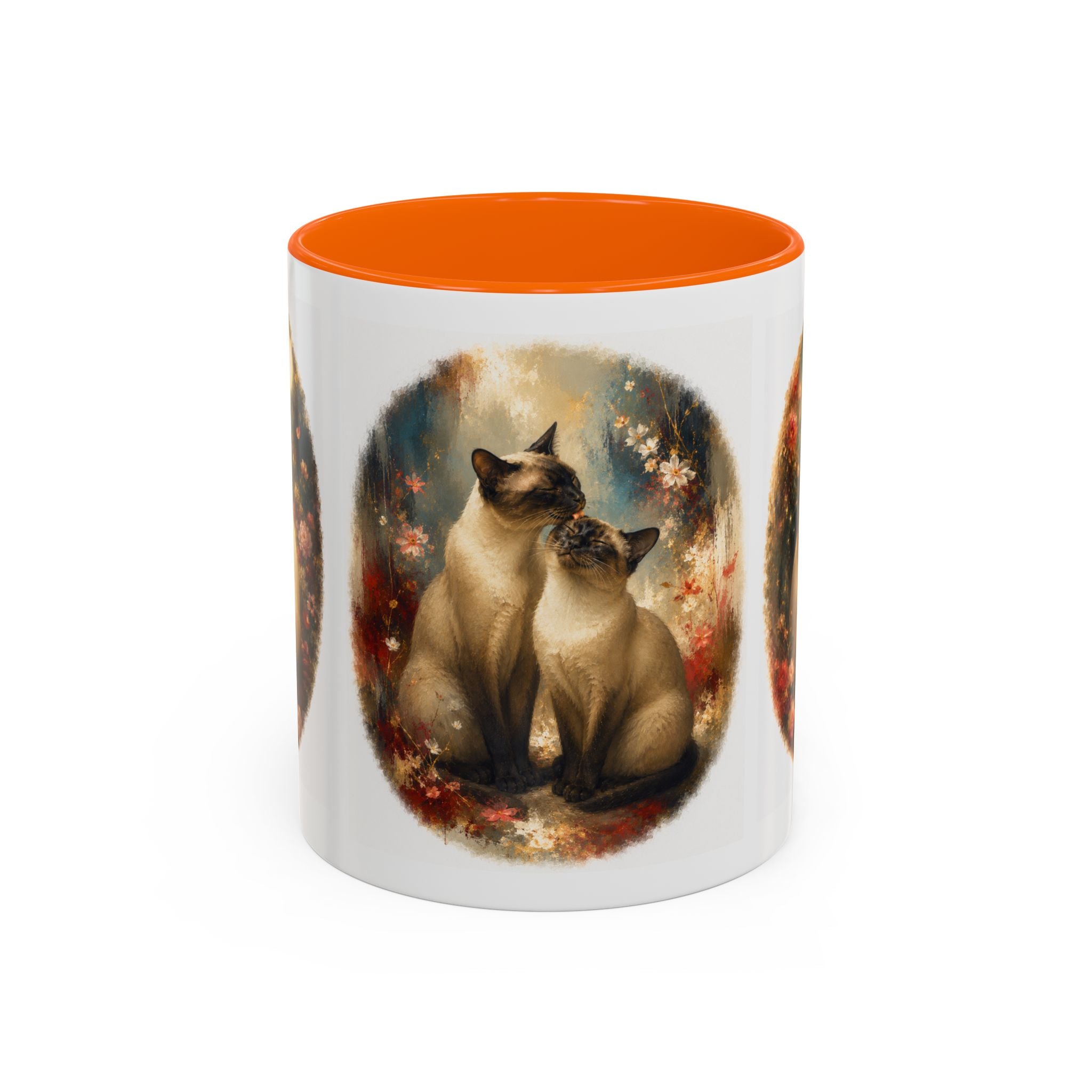 Siamese Cats Coffee Mug — Romantic Moonlit Cat Art Accent Mug (11/15oz)