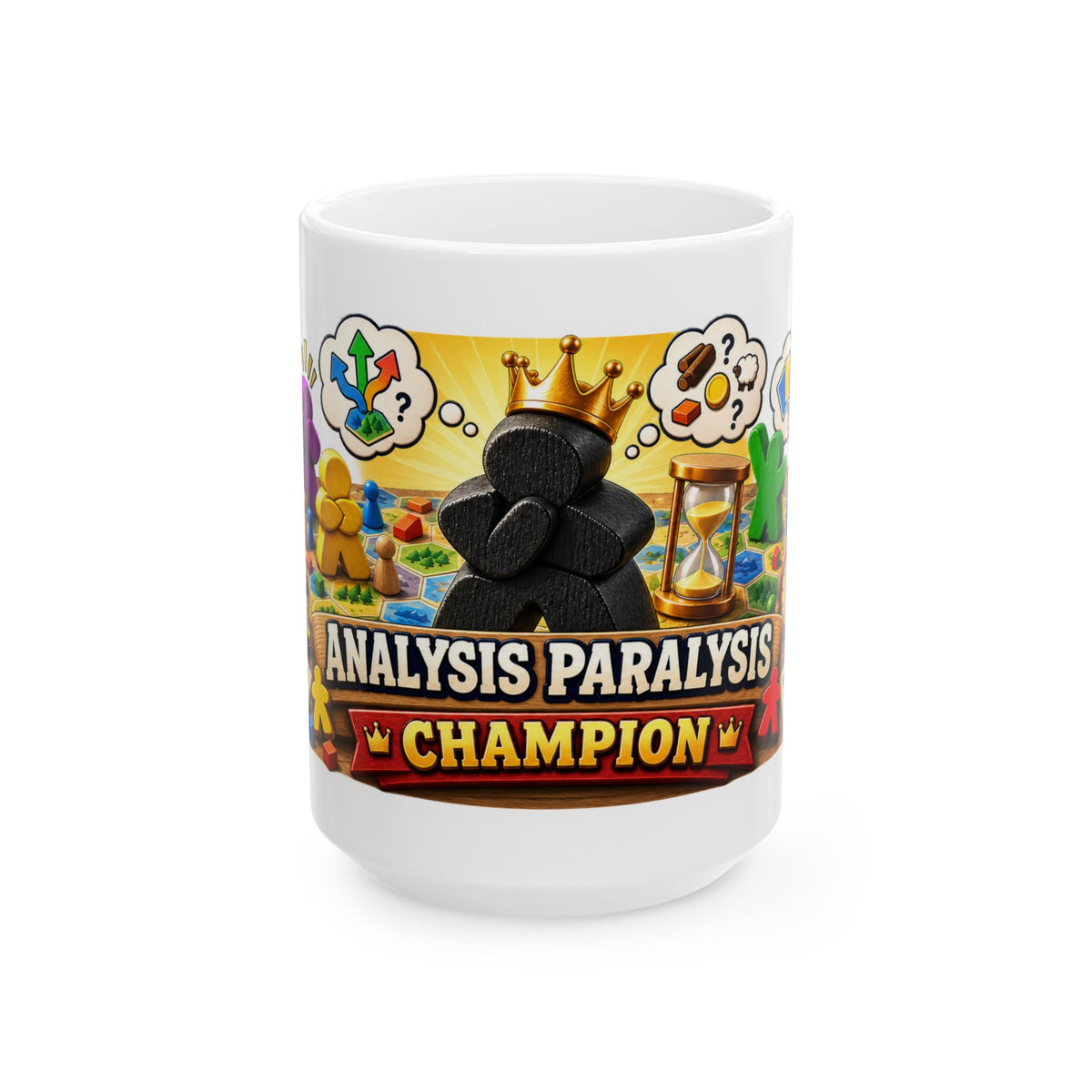 Analysis Paralysis Champion Ceramic Mug — Funny Board Game Player Coffee Cup (11oz, 15oz)