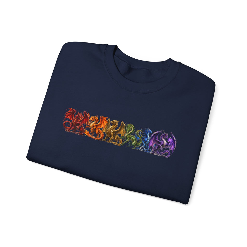 Rainbow Dragon Line Crewneck Sweatshirt