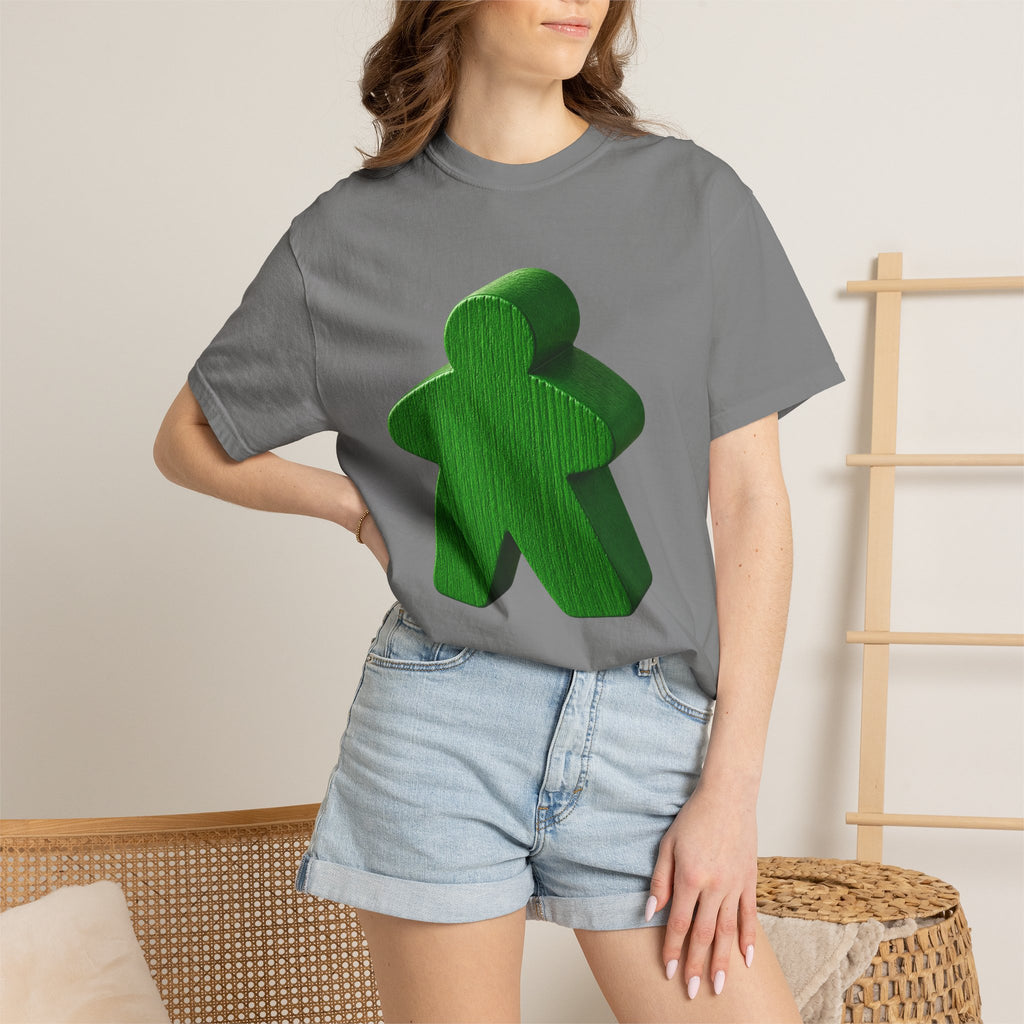 Meeple Graphic T‑Shirt — Green Board Game Gamer Tee