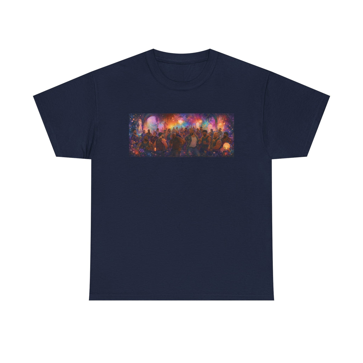 Festival Crowd Sunset Bear Party Graphic Tee. Bears dancing the night away.