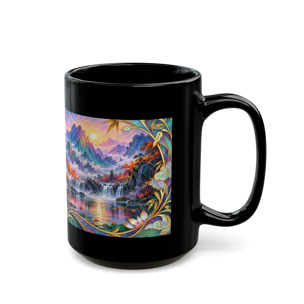 Panda Mug – Asian-Inspired Art Nouveau Panda Bear Coffee Cup, Bamboo Nature Gift
