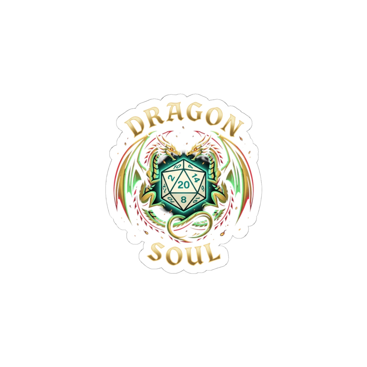 Dragon Soul Sticker | fantasy art, mythical creature, tattoo style