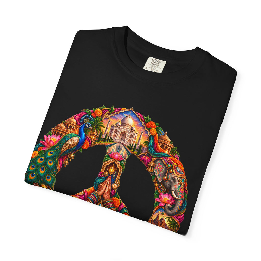 Peace Sign Floral T-Shirt — Colorful Boho Hippie Graphic Tee