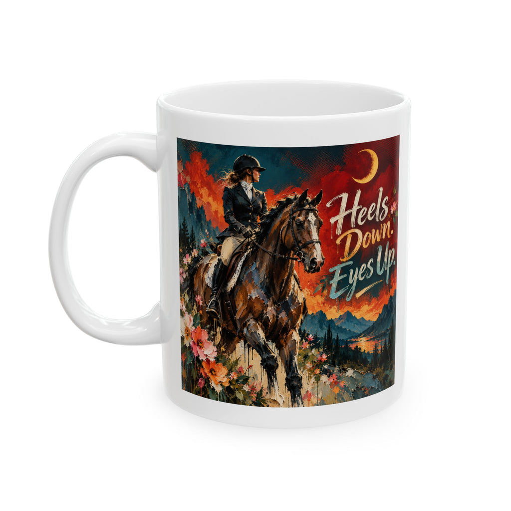 Horse Lover Coffee Mug – Equestrian Art Mug with Jewel Tone Horse Painting