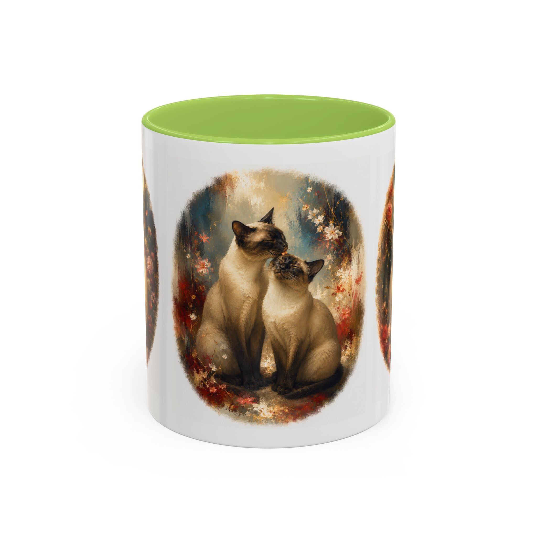 Siamese Cats Coffee Mug — Romantic Moonlit Cat Art Accent Mug (11/15oz)