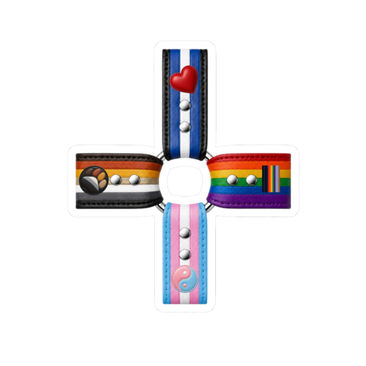 Pride Flag Cross Sticker — LGBTQA+ Inclusive Kiss-Cut Sticker Pack