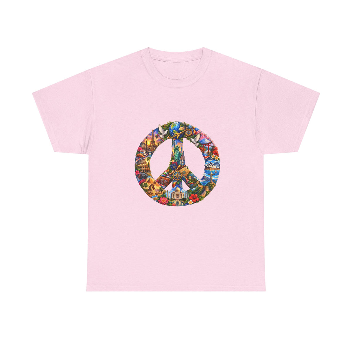 Peace Sign Graphic Tee — Colorful Psychedelic Peace Symbol T-Shirt. World Peace shirt