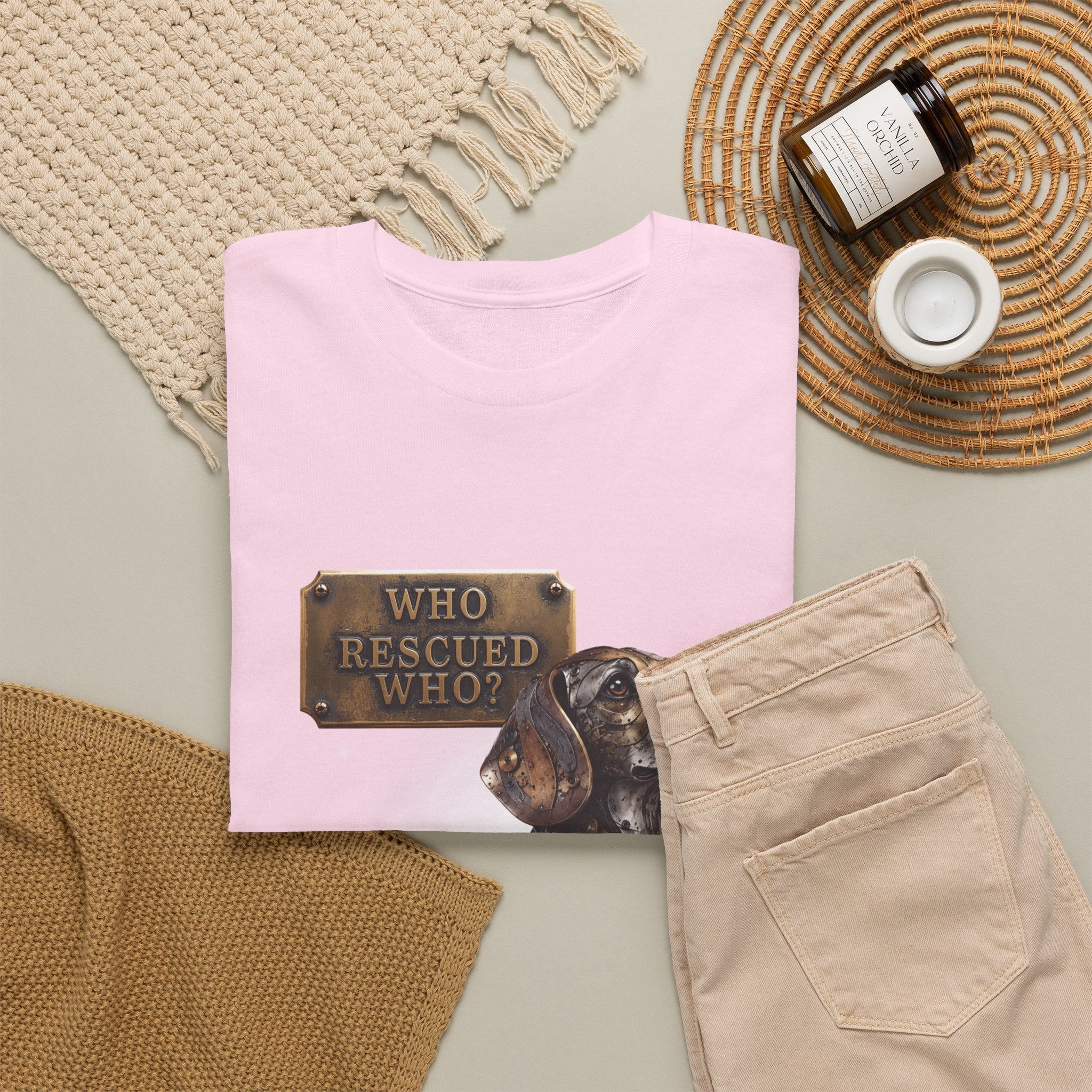 Dog Rescue T-Shirt – "Who Rescued Who" Rescue Pup Tee. A steampunk, mechanical Beagle for all Beagle Moms and Dads