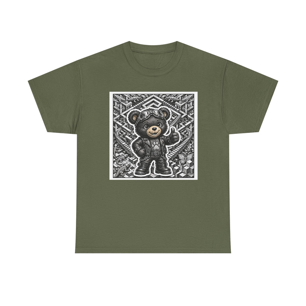 Bear Graphic T-Shirt — Streetwear Teddy Bear Design. Geometric puzzle bear shirt