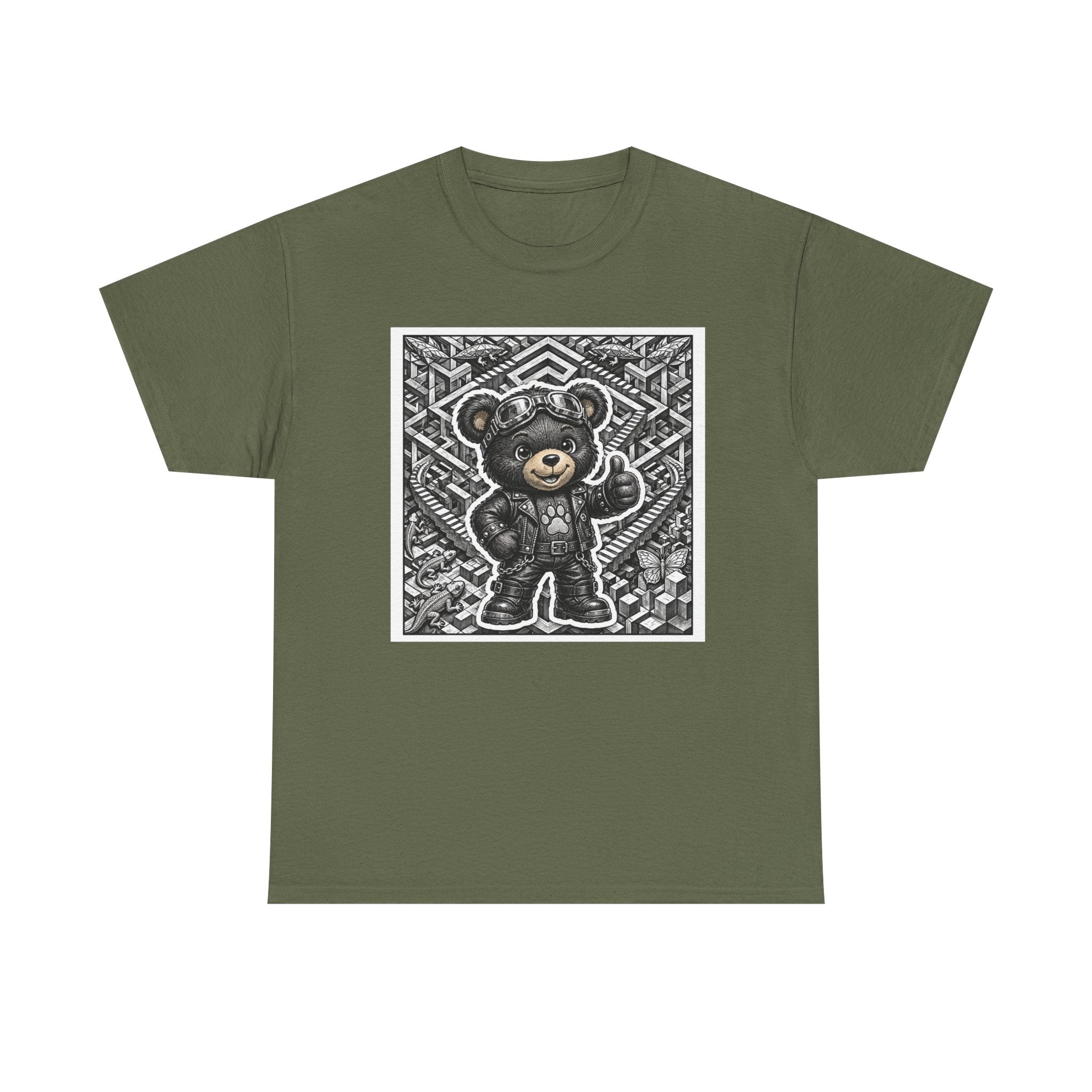 Bear Graphic T-Shirt — Streetwear Teddy Bear Design. Geometric puzzle bear shirt