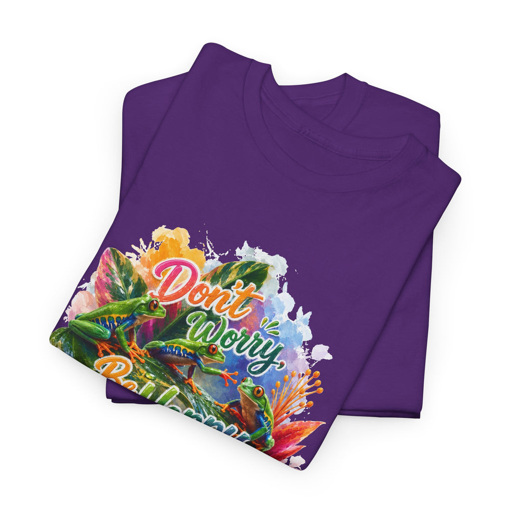 T-Shirt — "Don't Worry Be Hoppy" Tropical Frog Graphic Tee