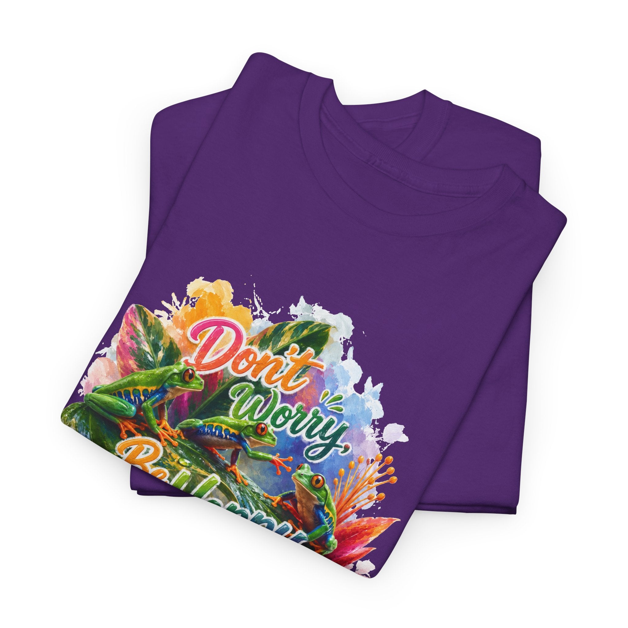T-Shirt — "Don't Worry Be Hoppy" Tropical Frog Graphic Tee