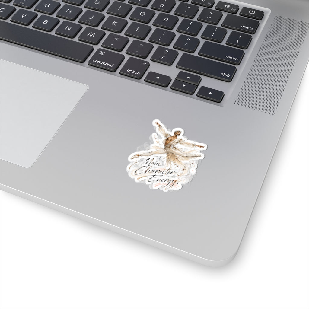 Main Character Energy Sticker — Elegant Ballet Dancer Kiss-Cut Vinyl Sticker