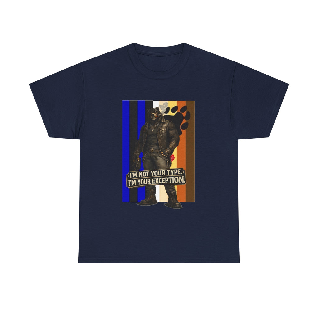 I'm Not Your Type — Graphic Tee (Bold Stripes & Wolf Silhouette)