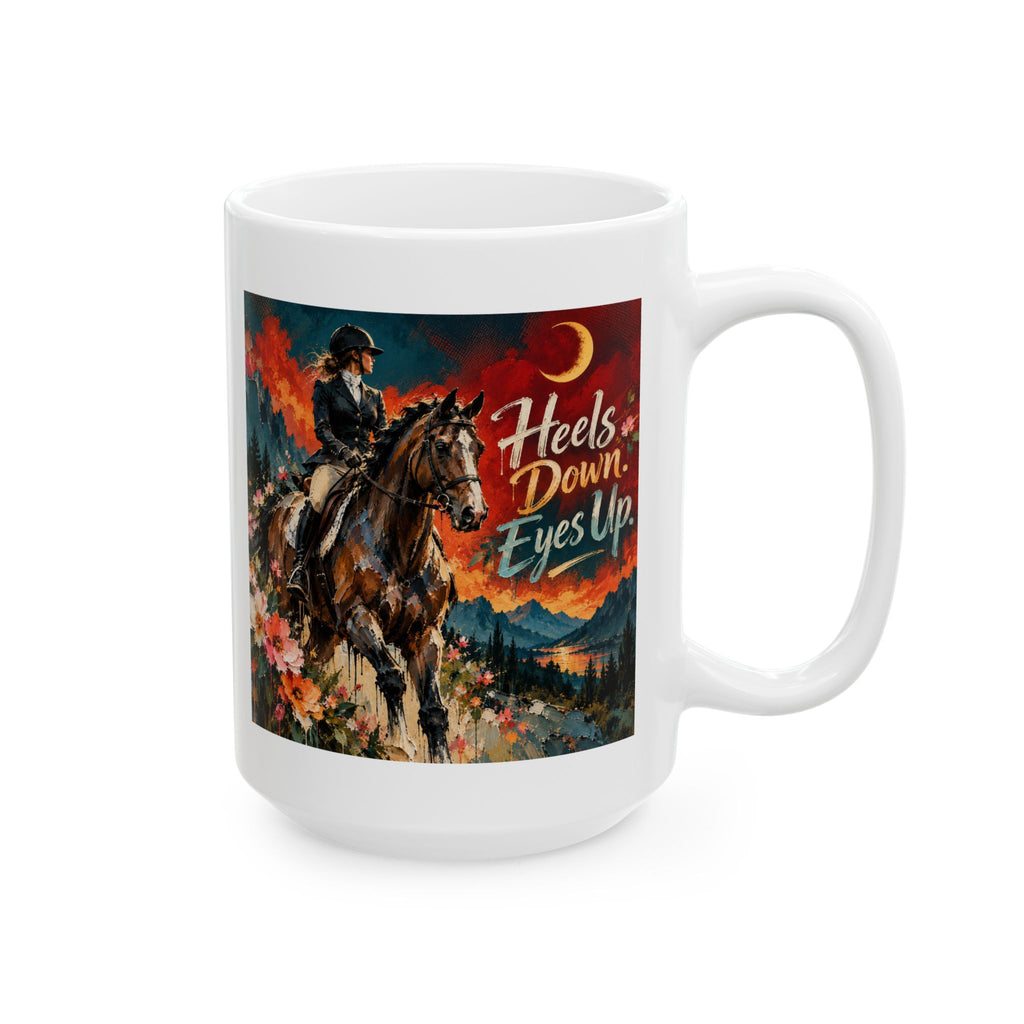 Horse Lover Coffee Mug – Equestrian Art Mug with Jewel Tone Horse Painting