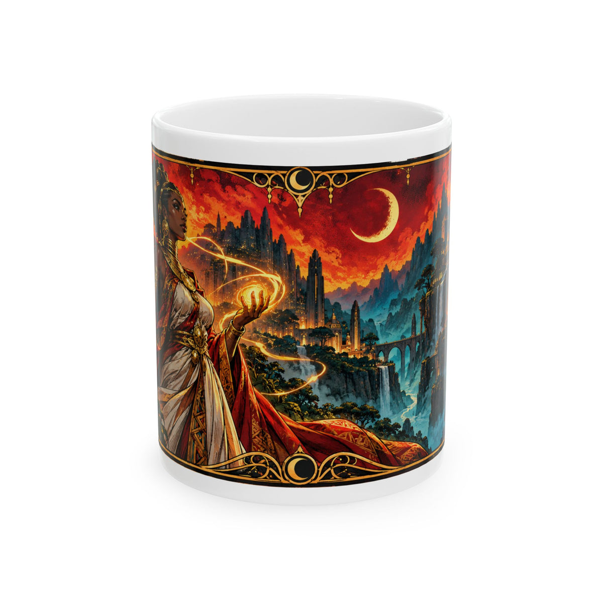 Afrocentric Coffee Mug – Black Art Mug with Empowering African American Artwork – Melanin Gift – Black Culture Home Decor