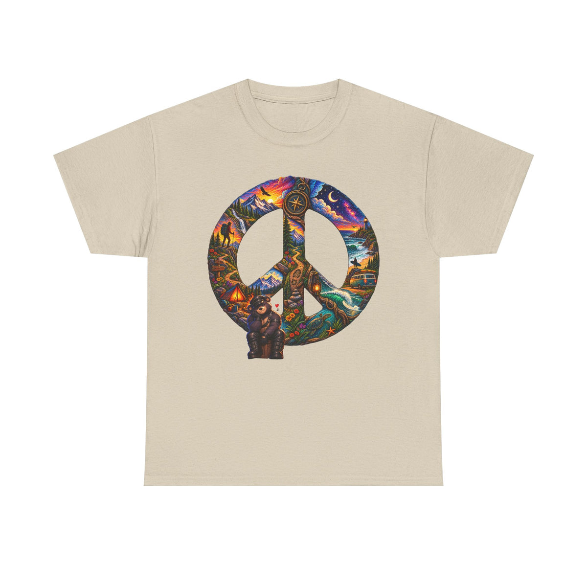 Peace Sign T‑Shirt — Psychedelic Nature Peace Symbol Tee