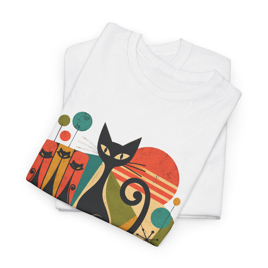 Cat T-Shirt — Whisker Goals Retro Graphic Tee. Best Mod Tangent Cat t-shirt