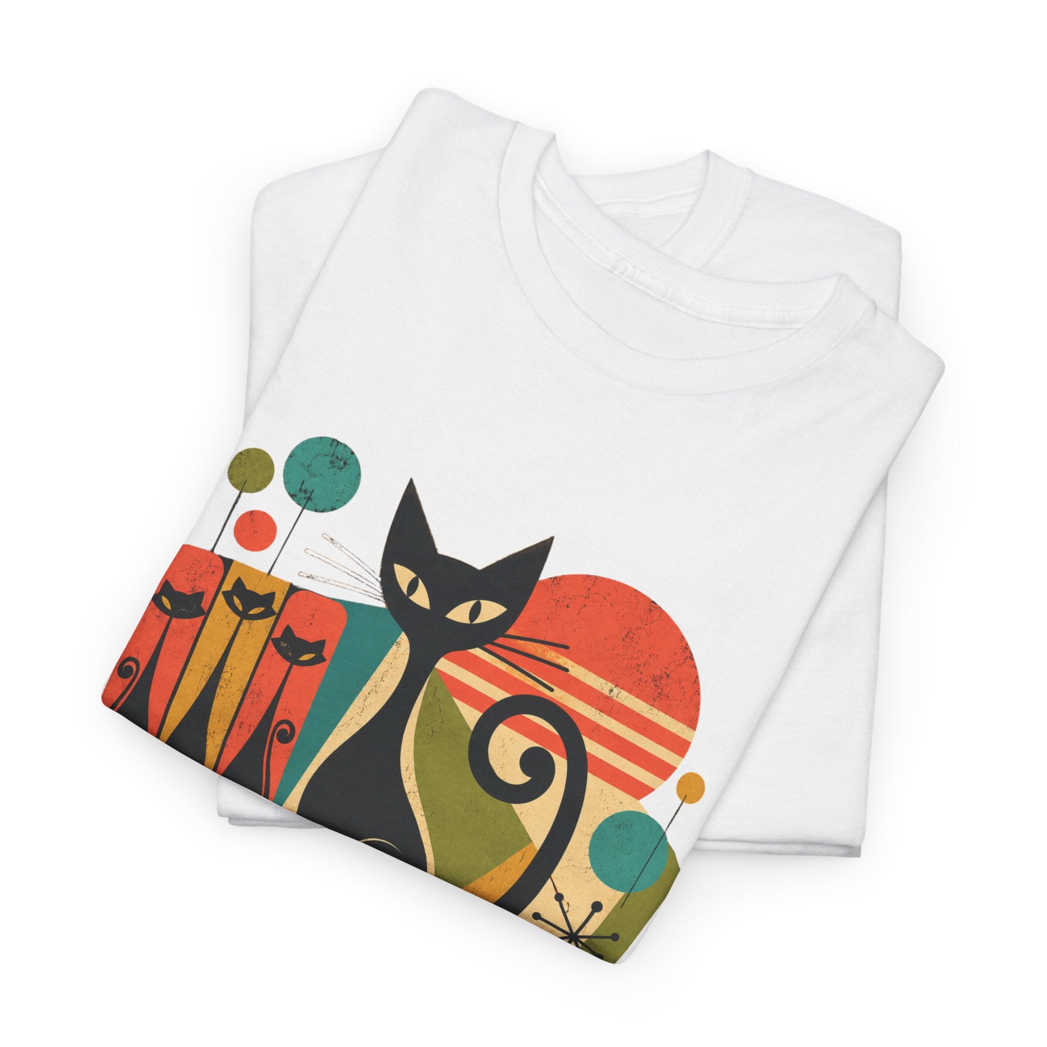 Cat T-Shirt — Whisker Goals Retro Graphic Tee. Best Mod Tangent Cat t-shirt