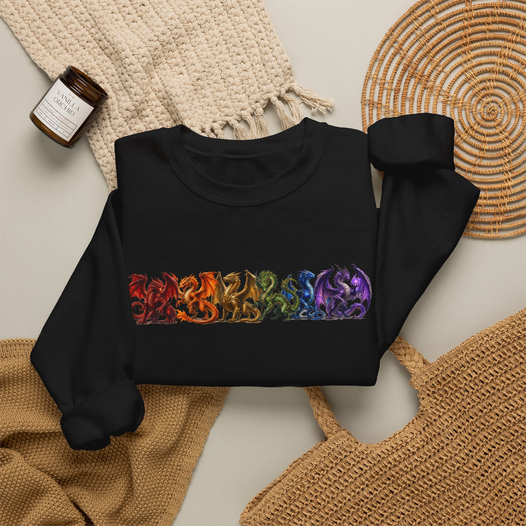 Rainbow Dragon Line Crewneck Sweatshirt