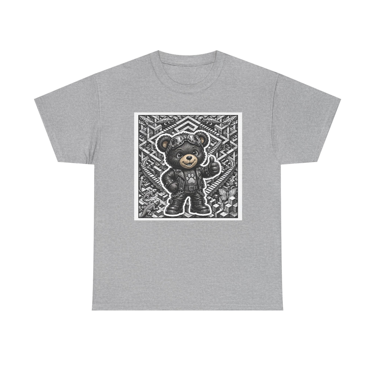 Bear Graphic T-Shirt — Streetwear Teddy Bear Design. Geometric puzzle bear shirt