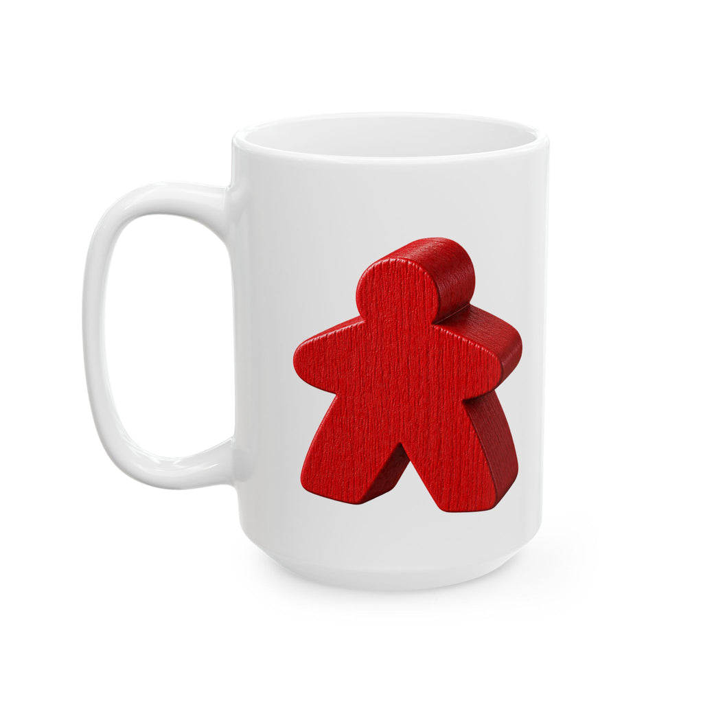 Red Meeple Coffee Mug | Board Game Lover Gift | Tabletop Gamer Mug | Funny Meeple Gaming Cup