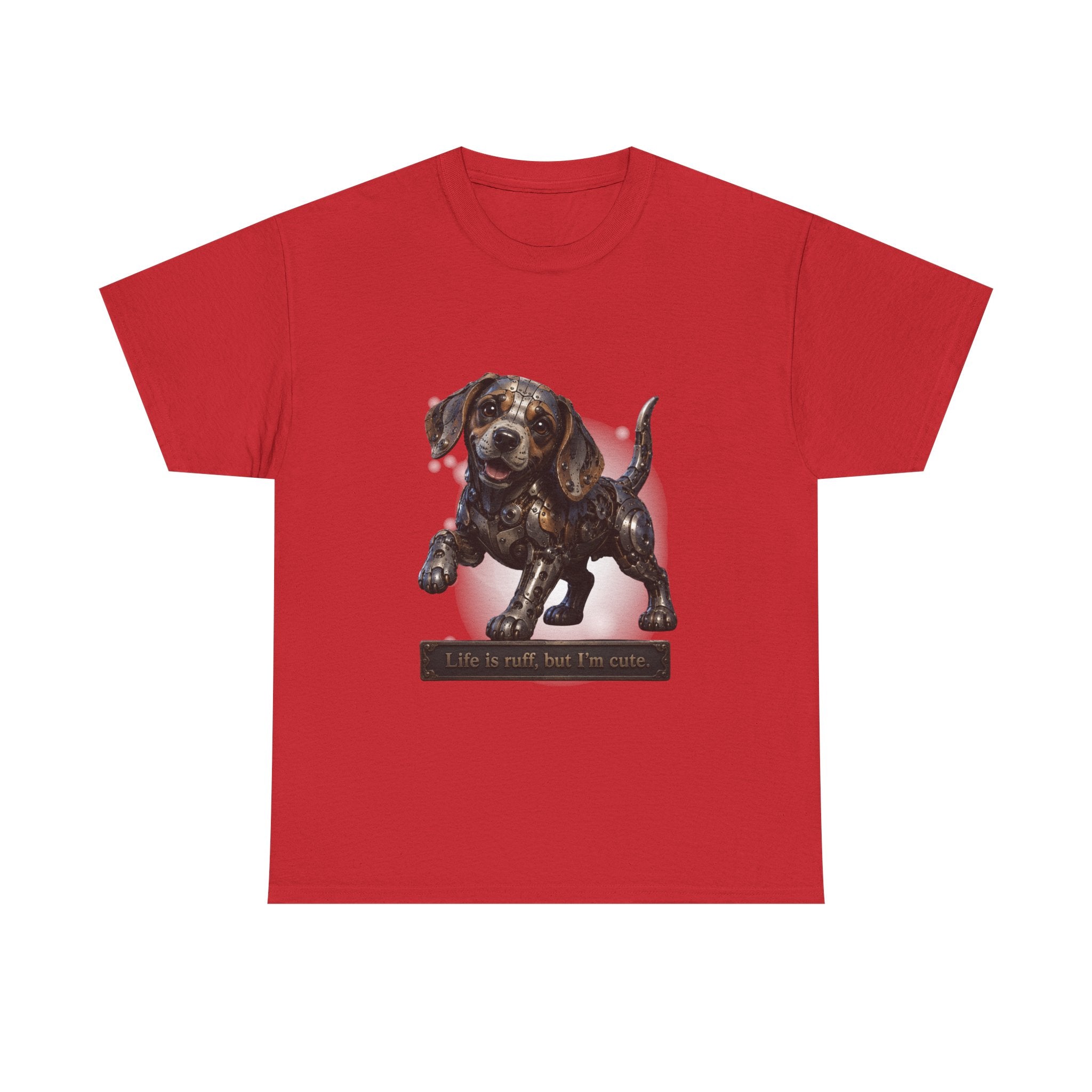 Steampunk Beagle Puppy T-Shirt — "Life is Ruff, but I'm cute." Cute Wiener Dog Tee. Beagle lovers best gift.