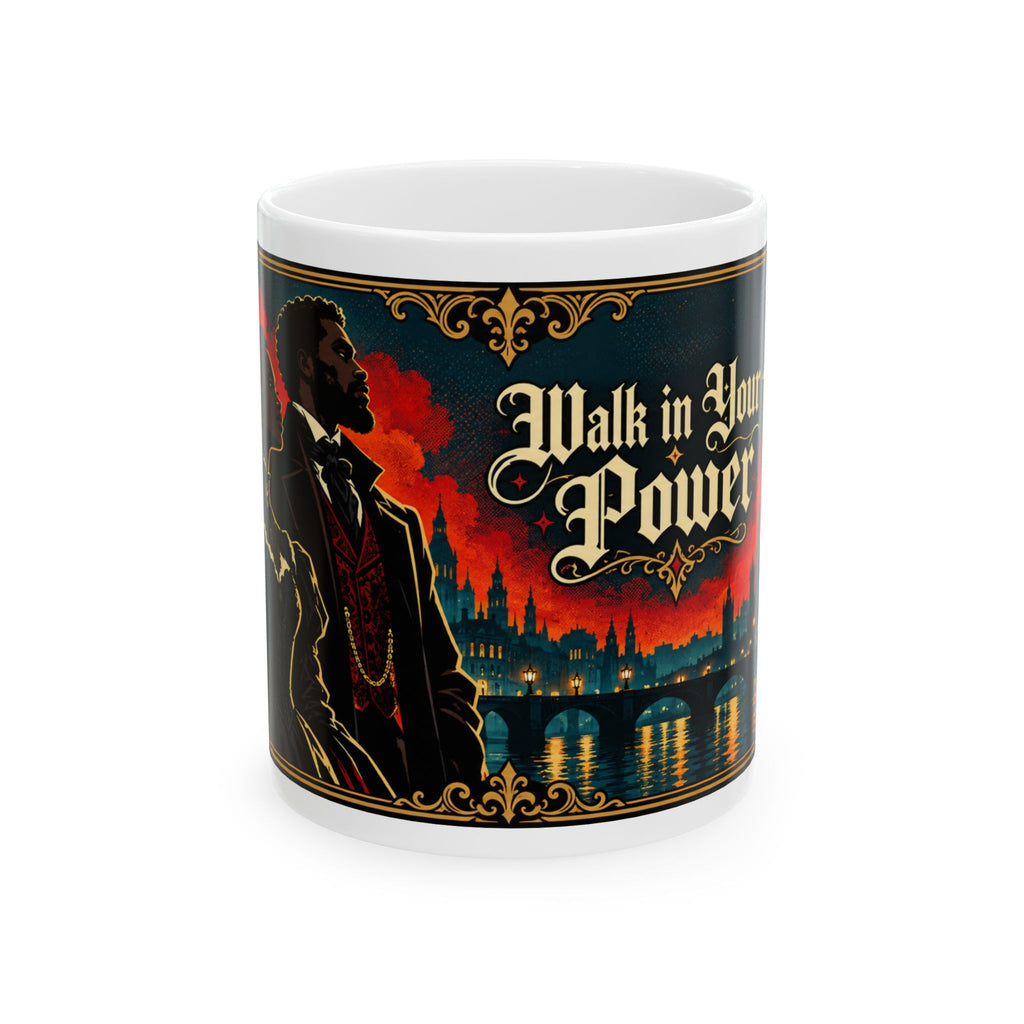 Inspirational Ceramic Mug — “Walk in Your Power” Rooted in Greatness Afrocentric Empowerment Mug
