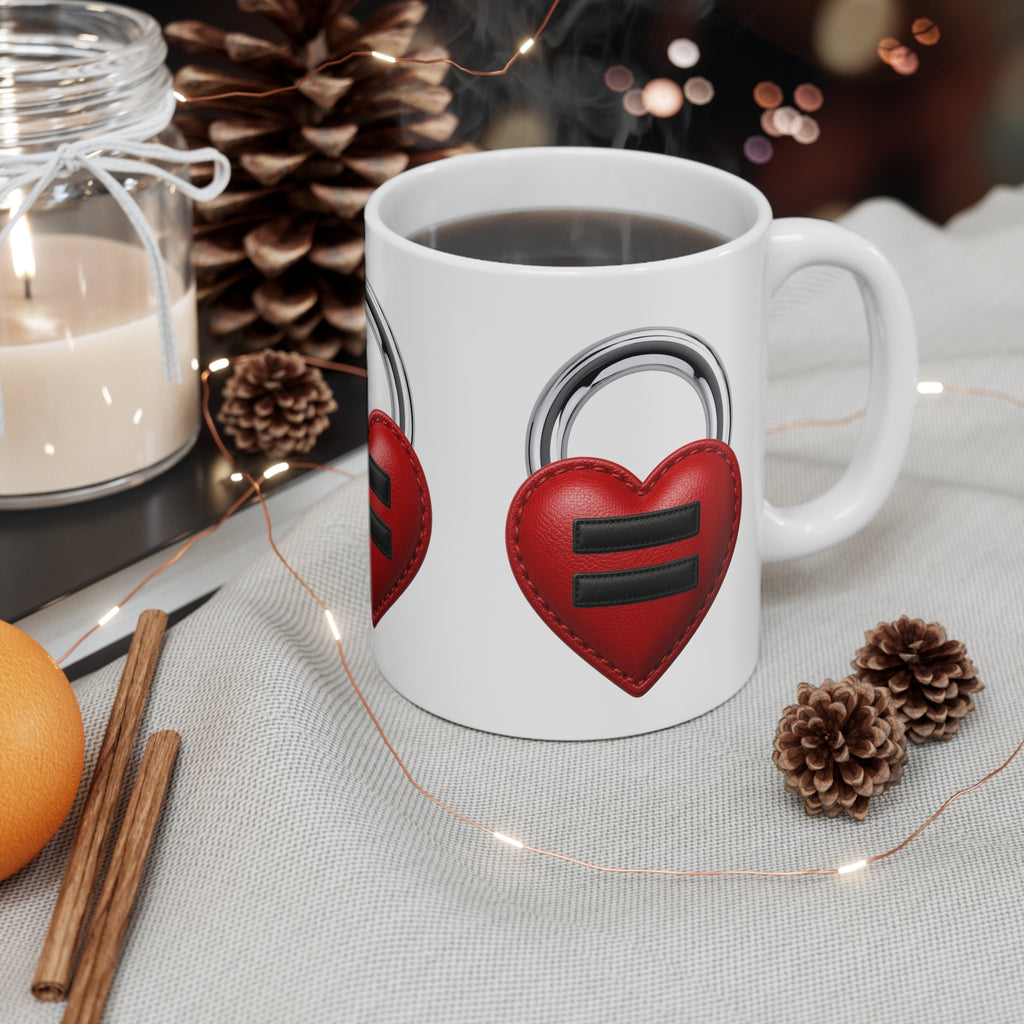 Equality Heart Lock Mug - 11oz LGBTQ+ Pride Love & Equality Coffee Cup