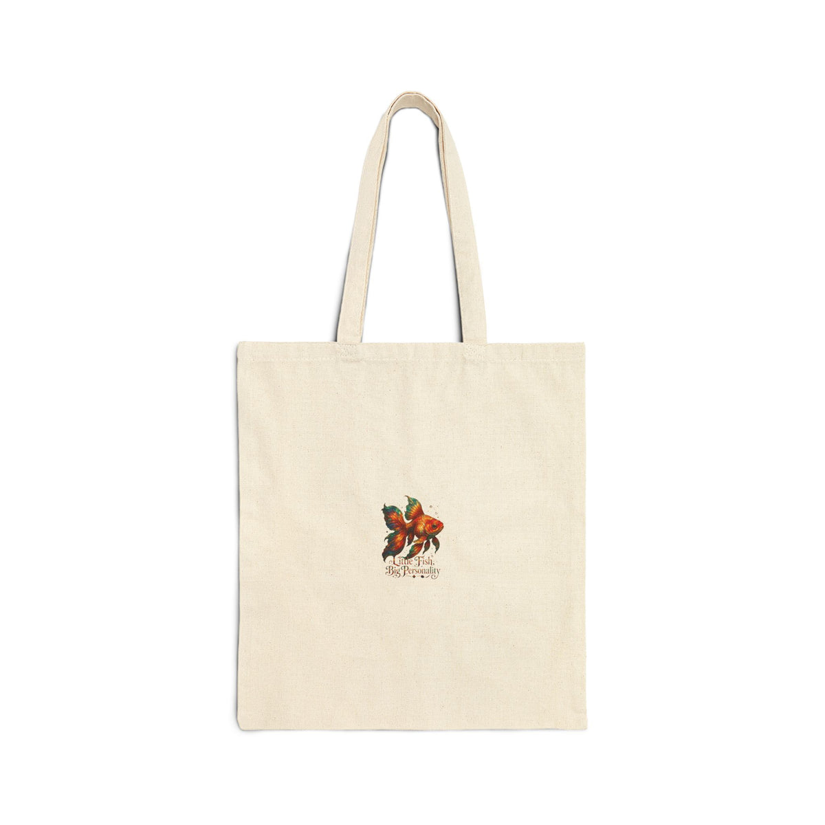 Goldfish Illustration Canvas Tote Bag — Artistic Small Fish Print Grocery & Market Tote