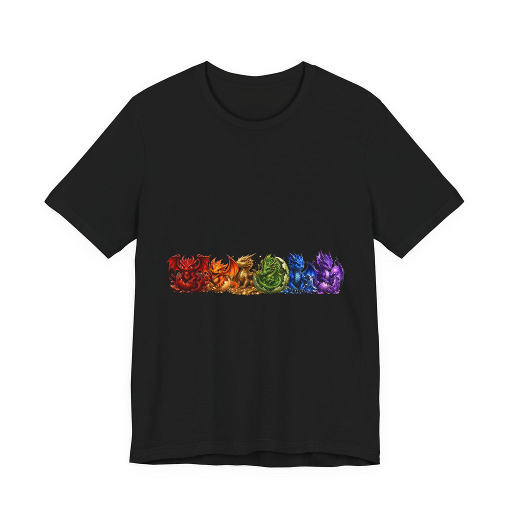 Rainbow Dragon Line Art T-Shirt