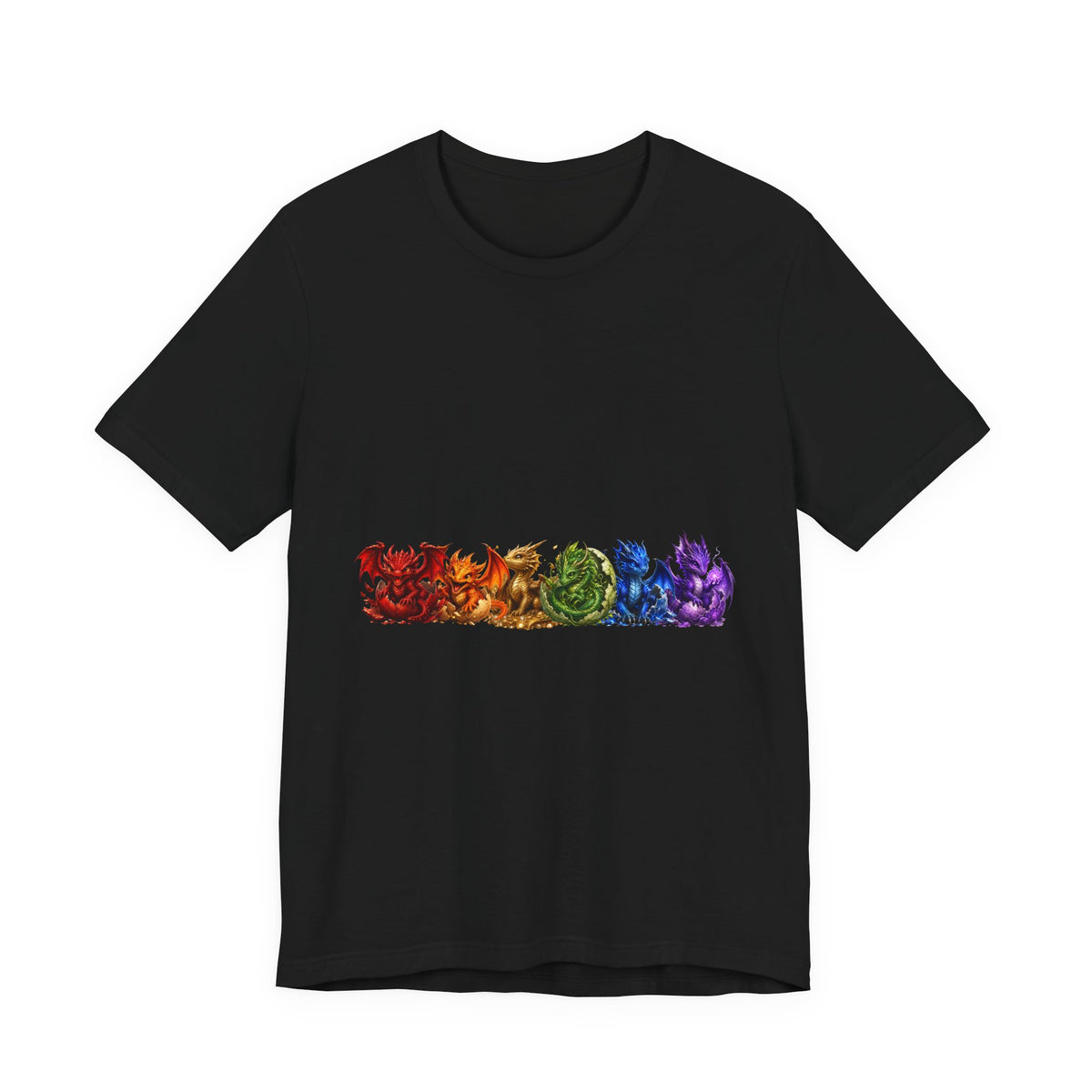 Rainbow Dragon Line Art T-Shirt