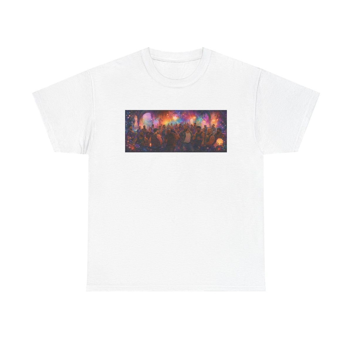 Festival Crowd Sunset Bear Party Graphic Tee. Bears dancing the night away.