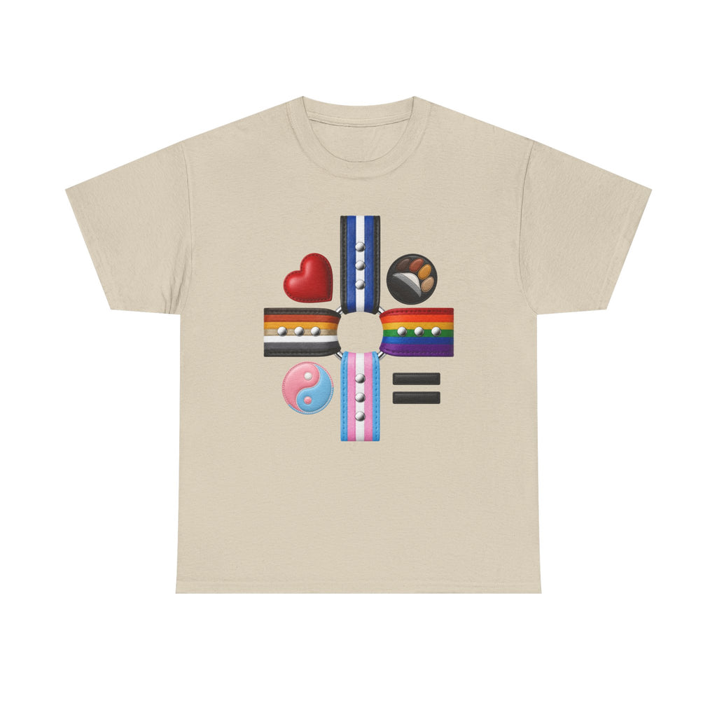 Equality Love Pride T-Shirt — Inclusive LGBTQ+ Flag Heart Design